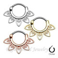 Tribal Designs Gold Plated Non Piercing Septum Ring